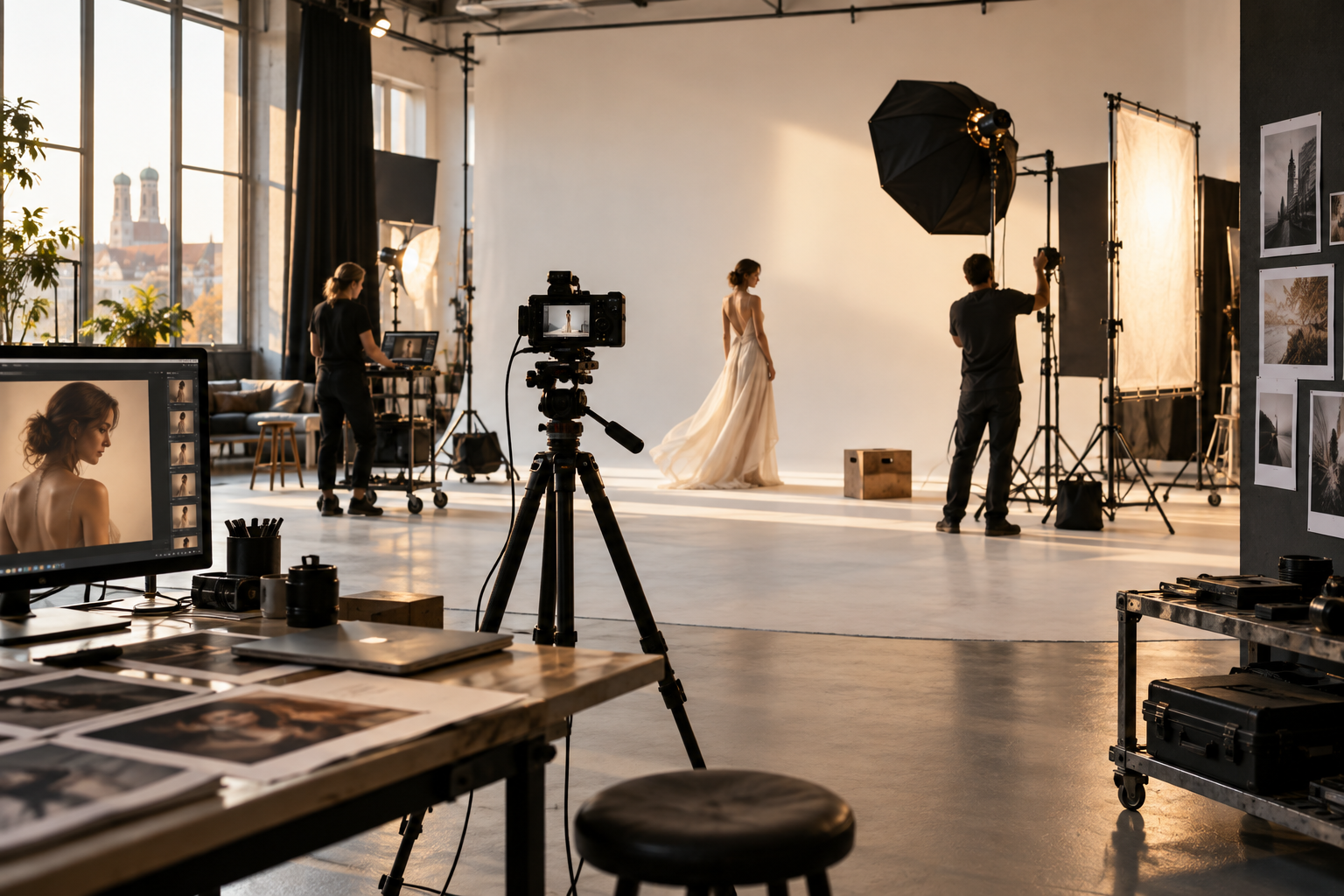 Gestaltetes Stimmungsbild eines Foto- und Videostudios